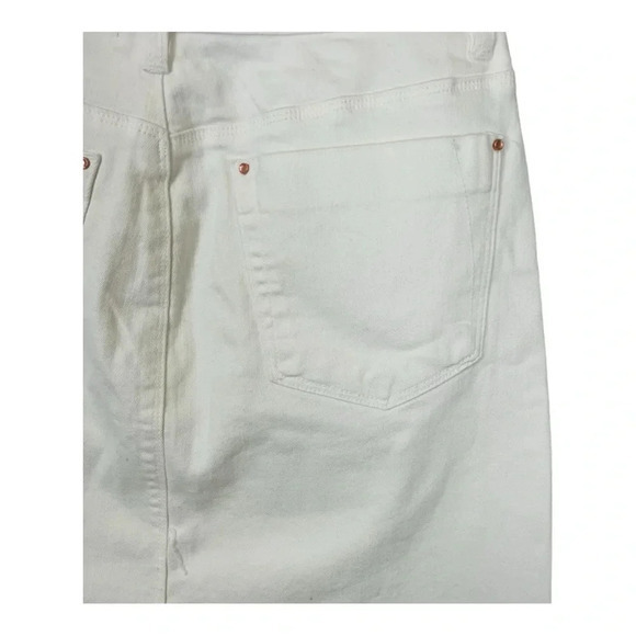 a loves a White Denim Mini Skirt‎ Lightly Distressed Pockets Women Size 29 - Picture 4 of 9